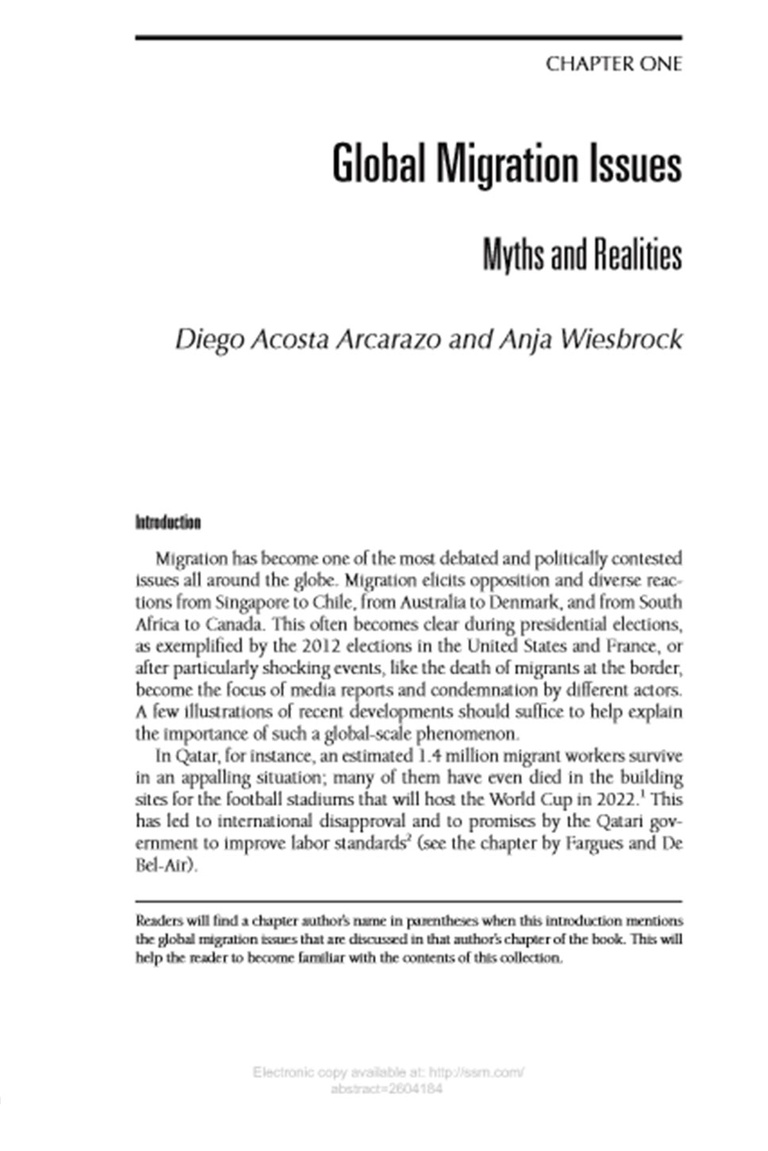 Global Migration Issues: Myths and Realities