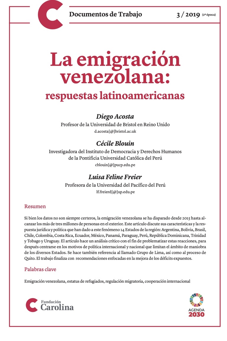 La emigración venezolana: respuestas latinoamericanas