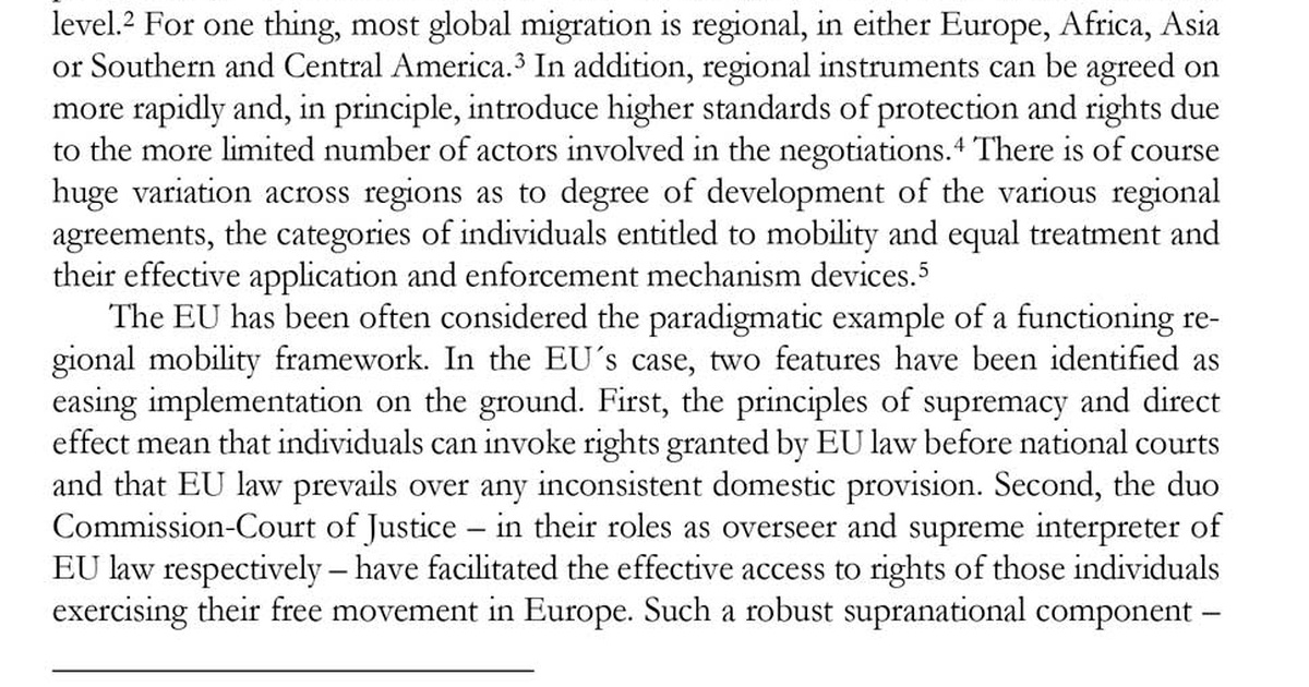 The Expansion of Regional Free Movement Regimes. Towards a Borderless ...