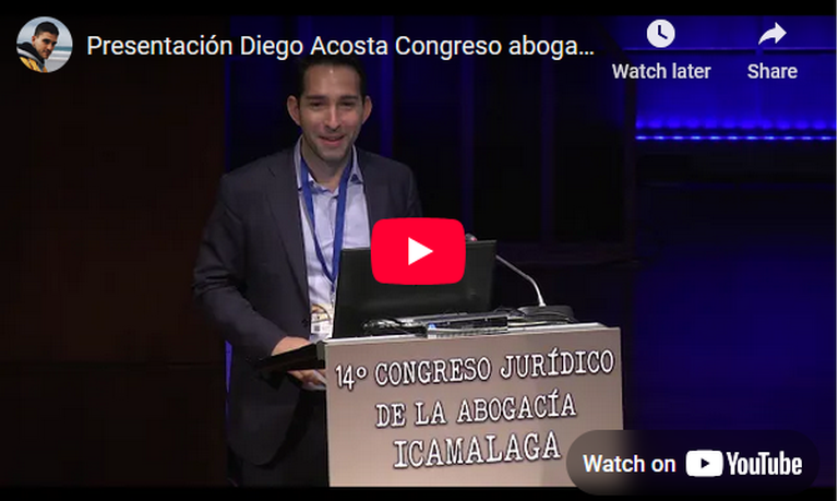 Presentación de Diego Acosta en el Congreso de abogacía de Málaga